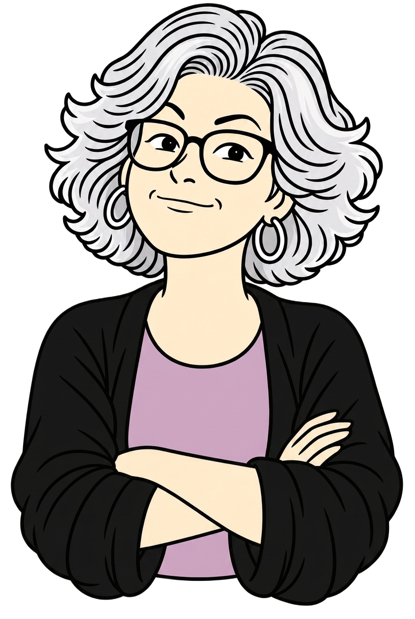 Illustration : Beltzane confiante, bras croisés